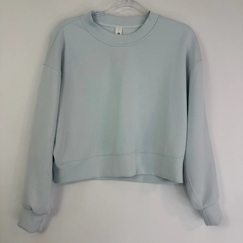 Lululemon Softstreme Perfectly Oversized Cropped Crew 4 Sheer Blue W3GL9S - Picture 6 of 13